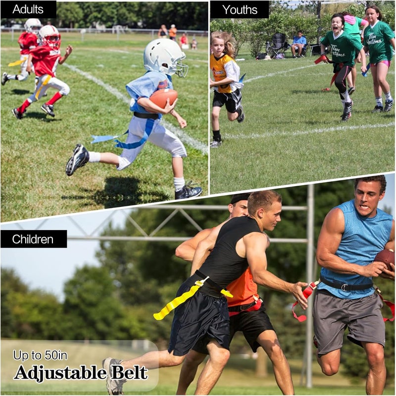 DkOvn 2 Pack Football Belts, 52 to 57 Inches Long, with Stainless Steel D Rings, for Youth, Adults - Image 2